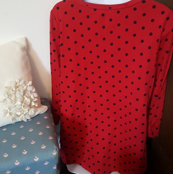 New With Tags Croft & Barrow Red w/Black Polka Dot - Picture 6 of 6